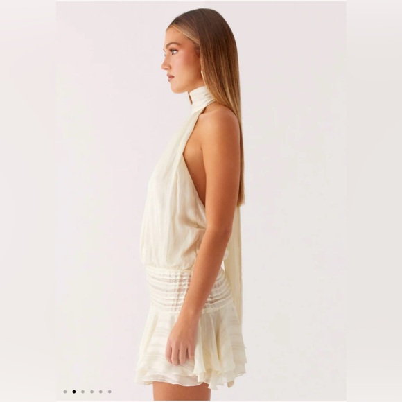 Peppermayo Willow chiffon mini dress Ivory - Picture 2 of 3